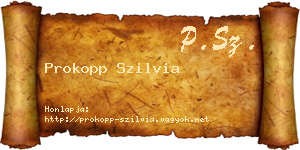 Prokopp Szilvia névjegykártya