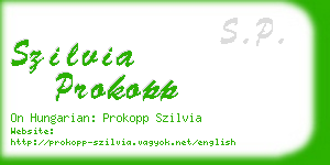 szilvia prokopp business card